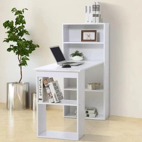 میز تحریر ملامینه با کتابخانه و نوار لبچسبان